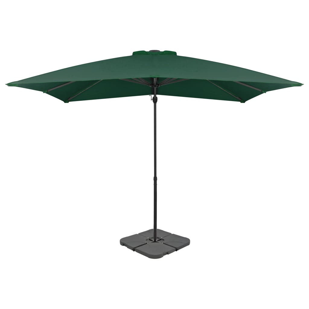 Parasol met draagbare voet groen