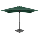 Parasol met draagbare voet groen