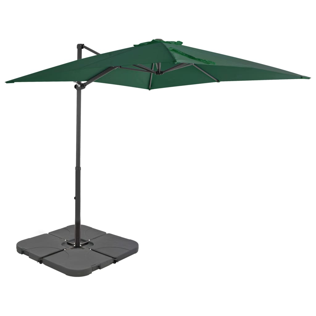 Parasol met draagbare voet groen