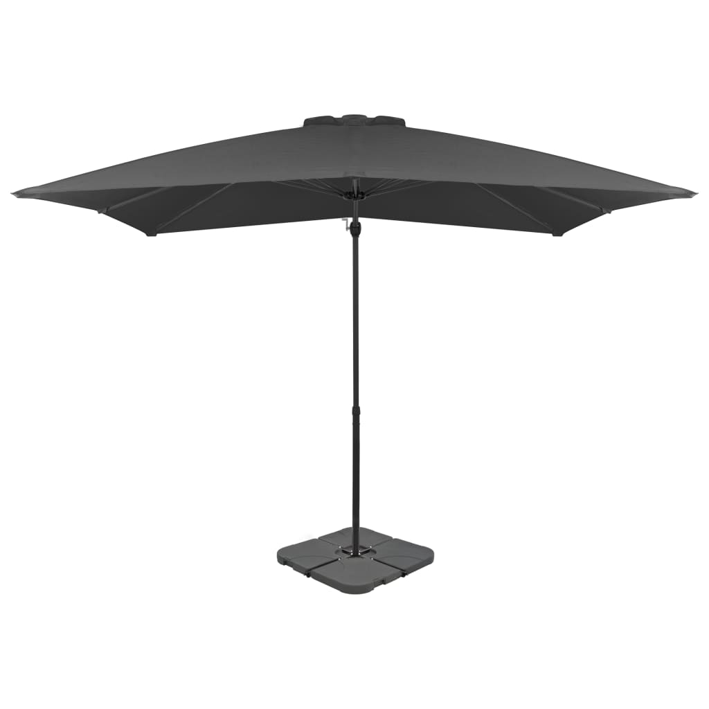 Parasol met draagbare voet antracietkleurig