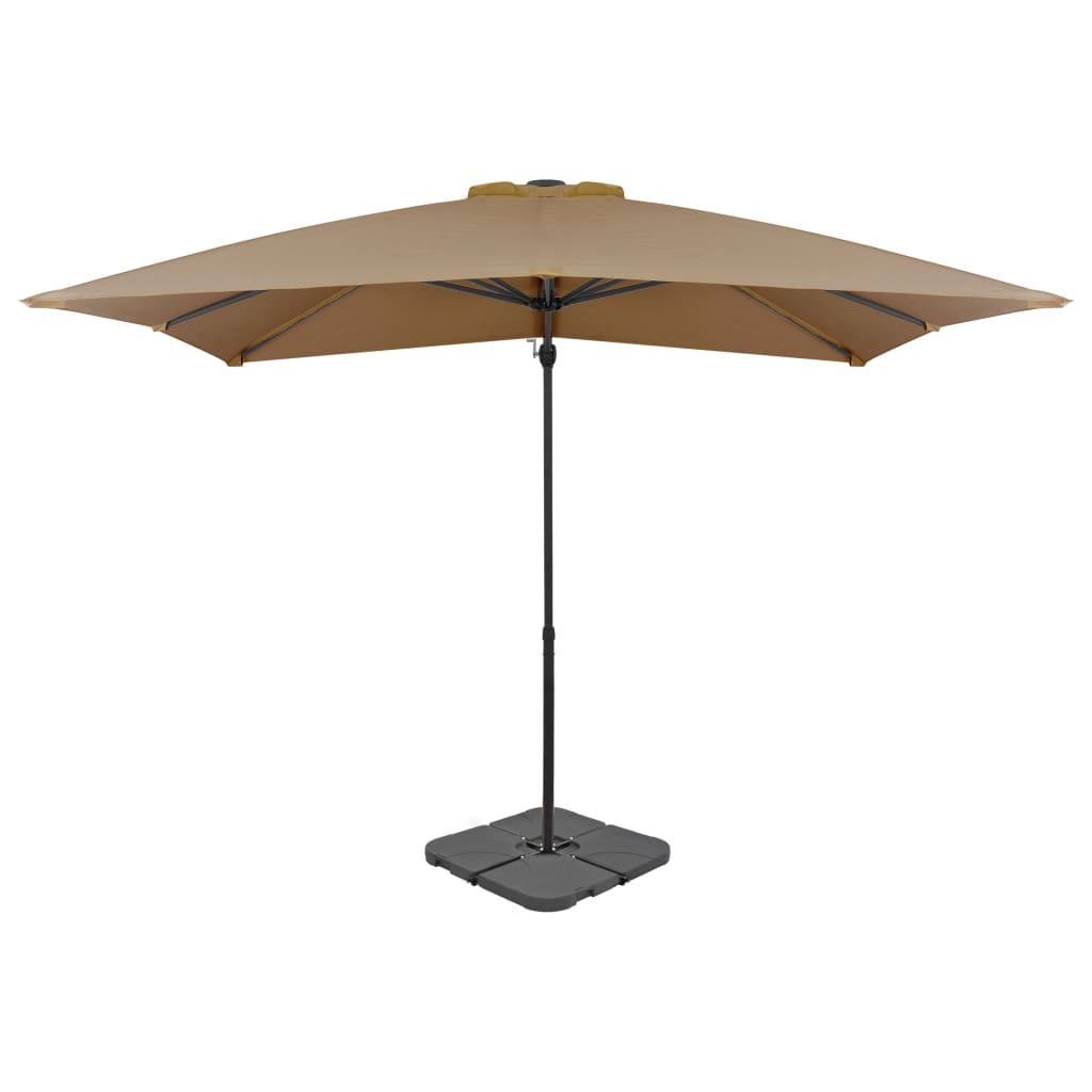 Parasol met draagbare voet taupe