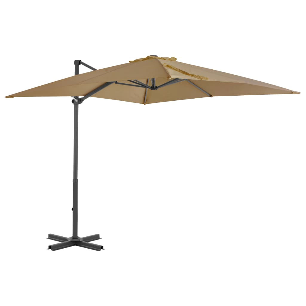 Parasol met draagbare voet taupe