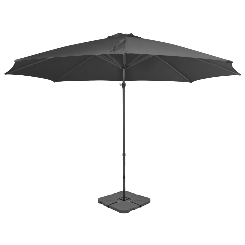 Parasol met draagbare voet antracietkleurig