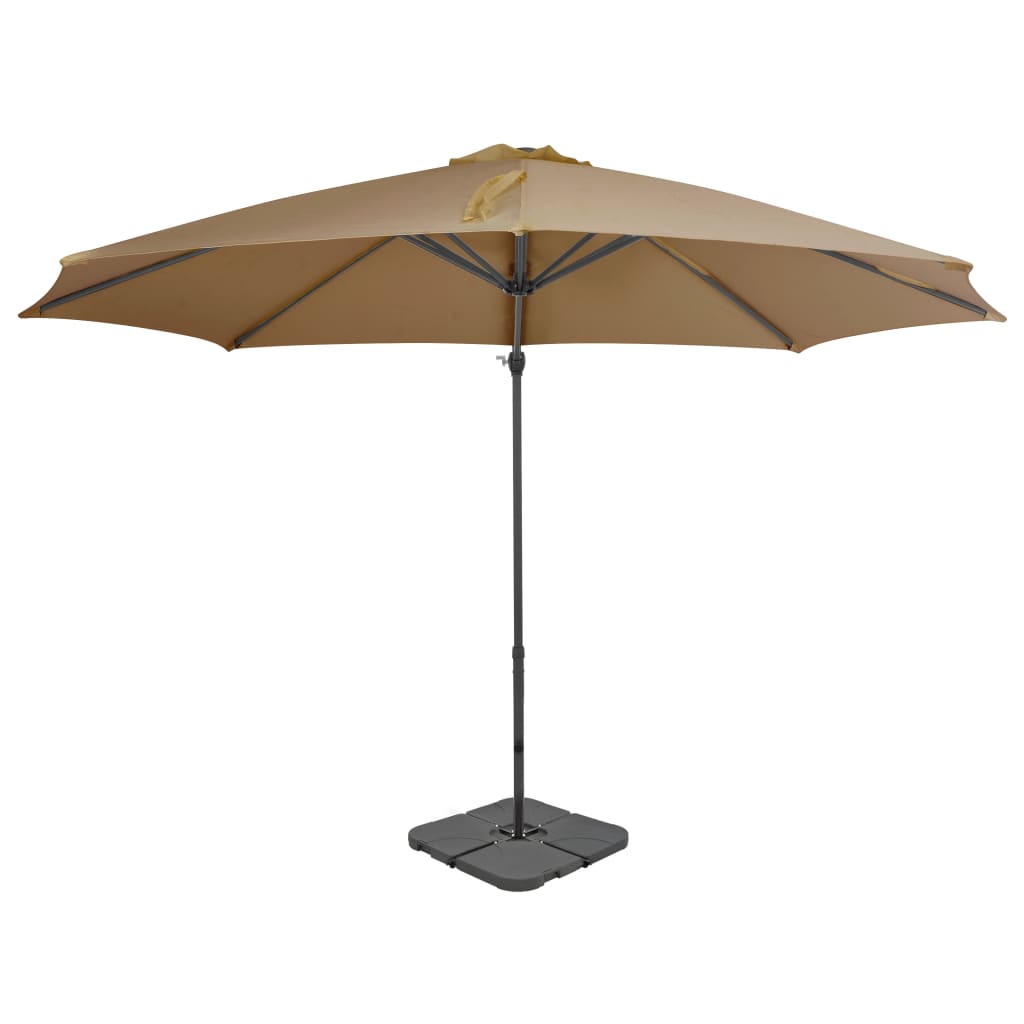 Parasol met draagbare voet taupe