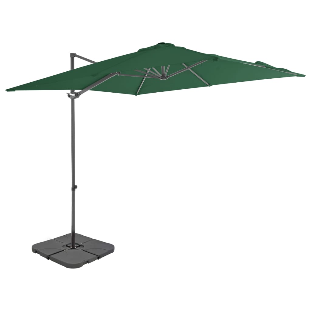 Parasol met draagbare voet groen