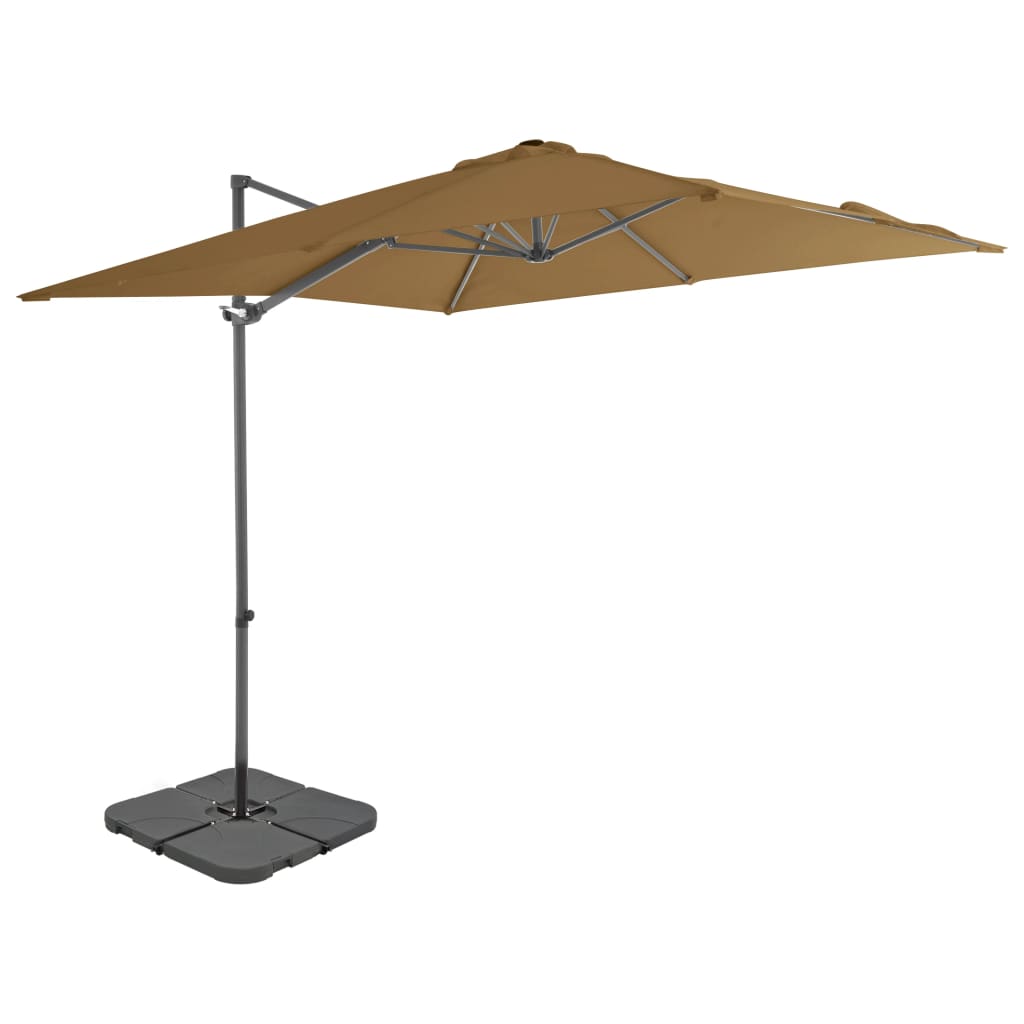 Parasol met draagbare voet taupe