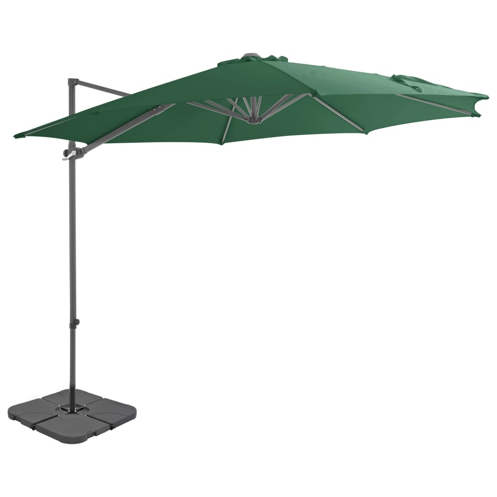 Parasol met draagbare voet groen