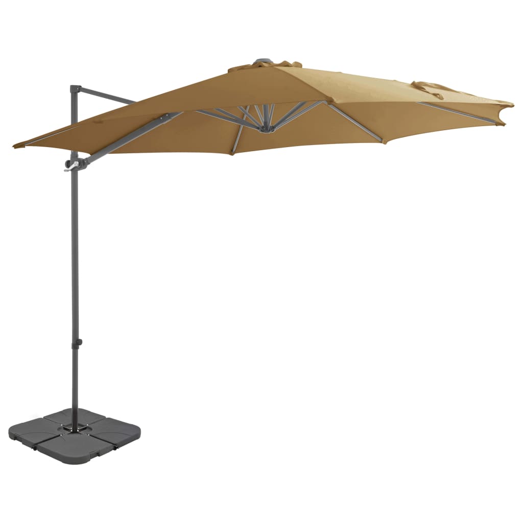 Parasol met draagbare voet taupe