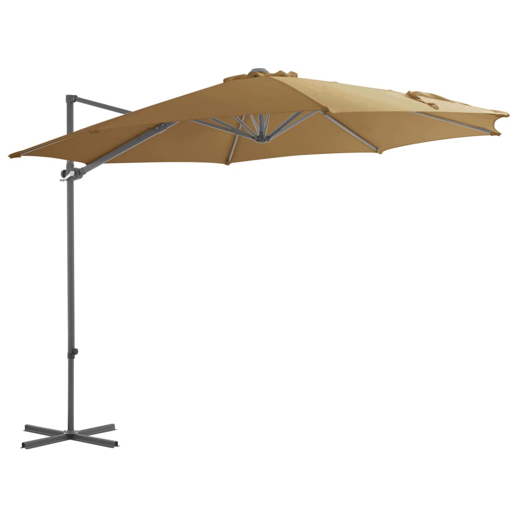 Parasol met draagbare voet taupe