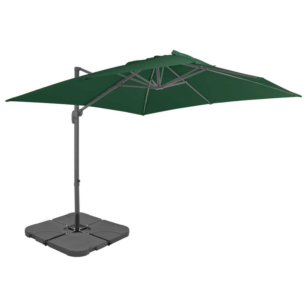 Parasol met draagbare voet groen