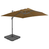 Parasol met draagbare voet taupe