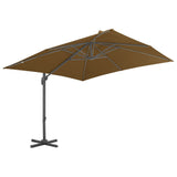 Parasol met draagbare voet taupe