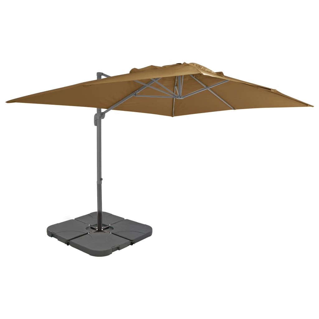 Parasol met draagbare voet taupe