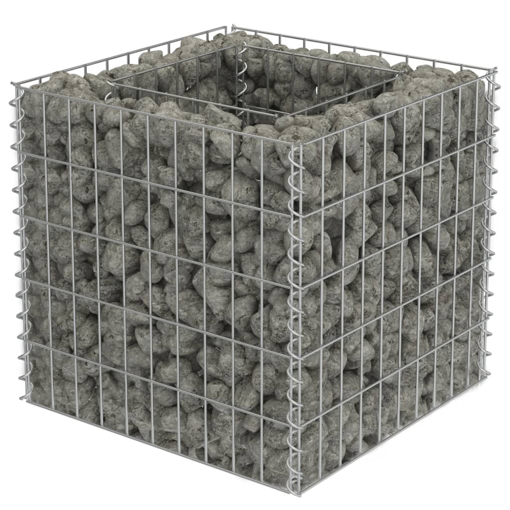 Gabion plantenbak verhoogd 50x50x50 cm gegalvaniseerd staal