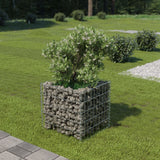 Gabion plantenbak verhoogd 50x50x50 cm gegalvaniseerd staal