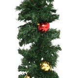 Kerstslingers 4 st met kerstballen 270 cm PVC groen