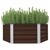 Plantenbak verhoogd 129x129x46 cm gegalvaniseerd staal bruin - AllerleiShop