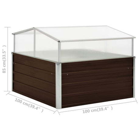 Tuinkas 100x100x85 cm gegalvaniseerd staal bruin - AllerleiShop