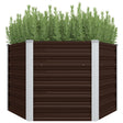 Plantenbak verhoogd 129x129x77 cm gegalvaniseerd staal bruin - AllerleiShop