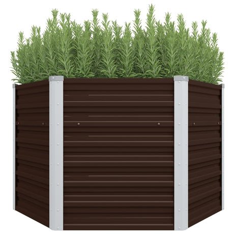 Plantenbak verhoogd 129x129x77 cm gegalvaniseerd staal bruin - AllerleiShop