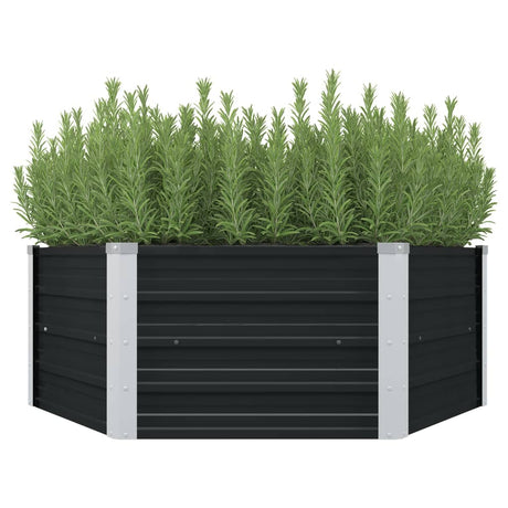 Plantenbak verhoogd 129x129x45 cm gegalvaniseerd staal antraciet - AllerleiShop