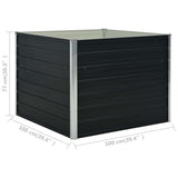 Plantenbak verhoogd 100x100x77cm gegalvaniseerd staal antraciet - AllerleiShop