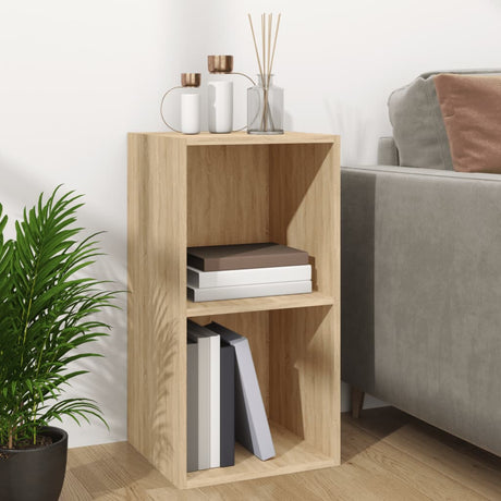 Opbergbox voor LP's 71x34x36 cm bewerkt hout sonoma eikenkleur - AllerleiShop