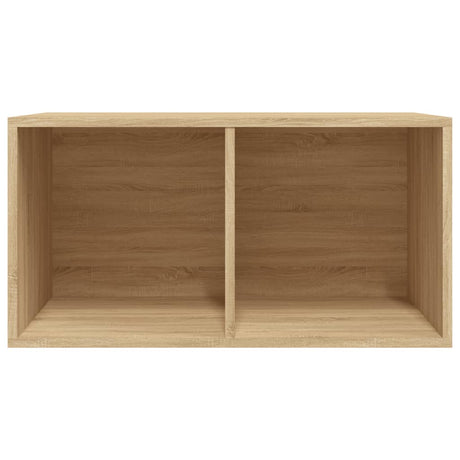 Opbergbox voor LP's 71x34x36 cm bewerkt hout sonoma eikenkleur - AllerleiShop