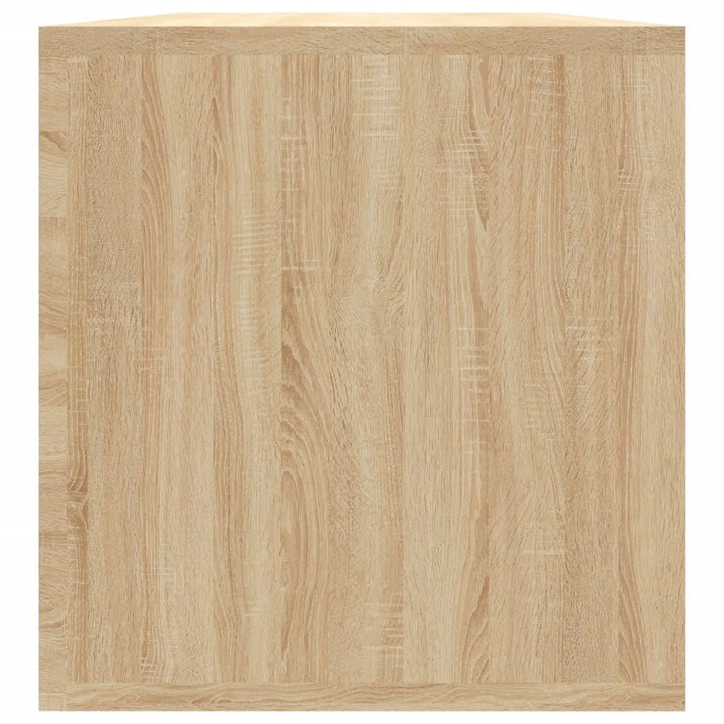 Opbergbox voor LP's 71x34x36 cm bewerkt hout sonoma eikenkleur - AllerleiShop