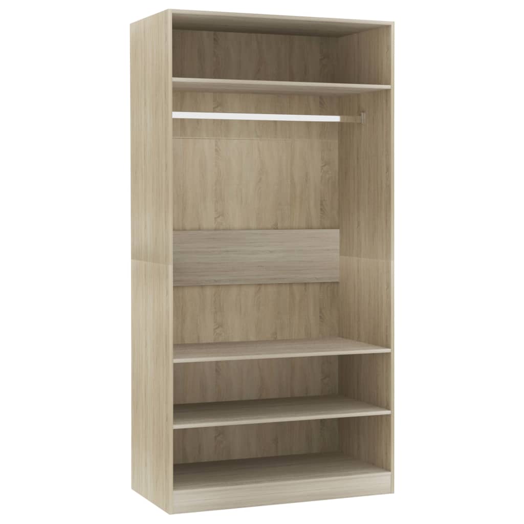 Kledingkast 100x50x200 cm bewerkt hout sonoma eikenkleurig - AllerleiShop