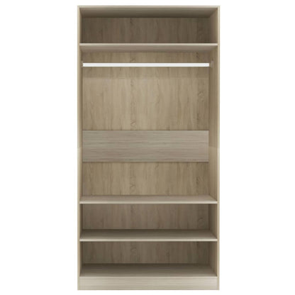 Kledingkast 100x50x200 cm bewerkt hout sonoma eikenkleurig - AllerleiShop