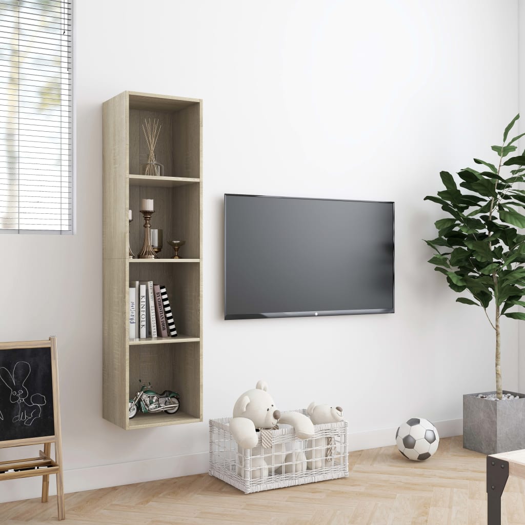 Boekenkast/tv-meubel 143x30x36 cm sonoma eikenkleurig - AllerleiShop