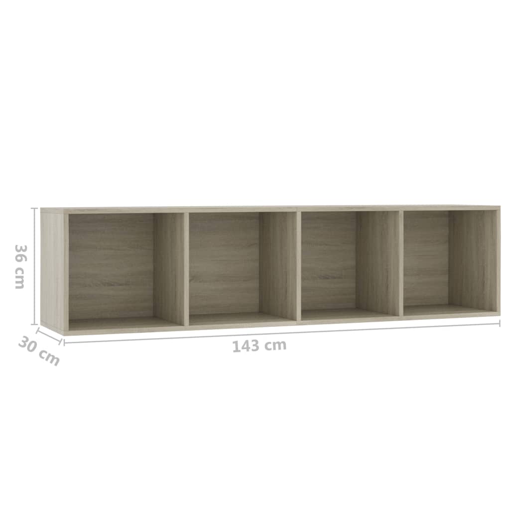 Boekenkast/tv-meubel 143x30x36 cm sonoma eikenkleurig - AllerleiShop