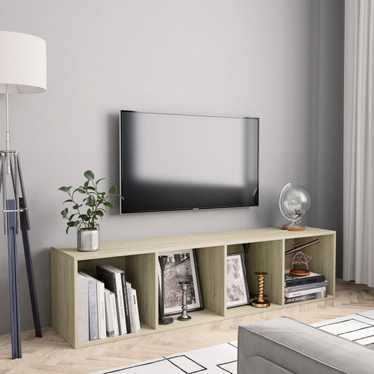 Boekenkast/tv-meubel 143x30x36 cm sonoma eikenkleurig - AllerleiShop