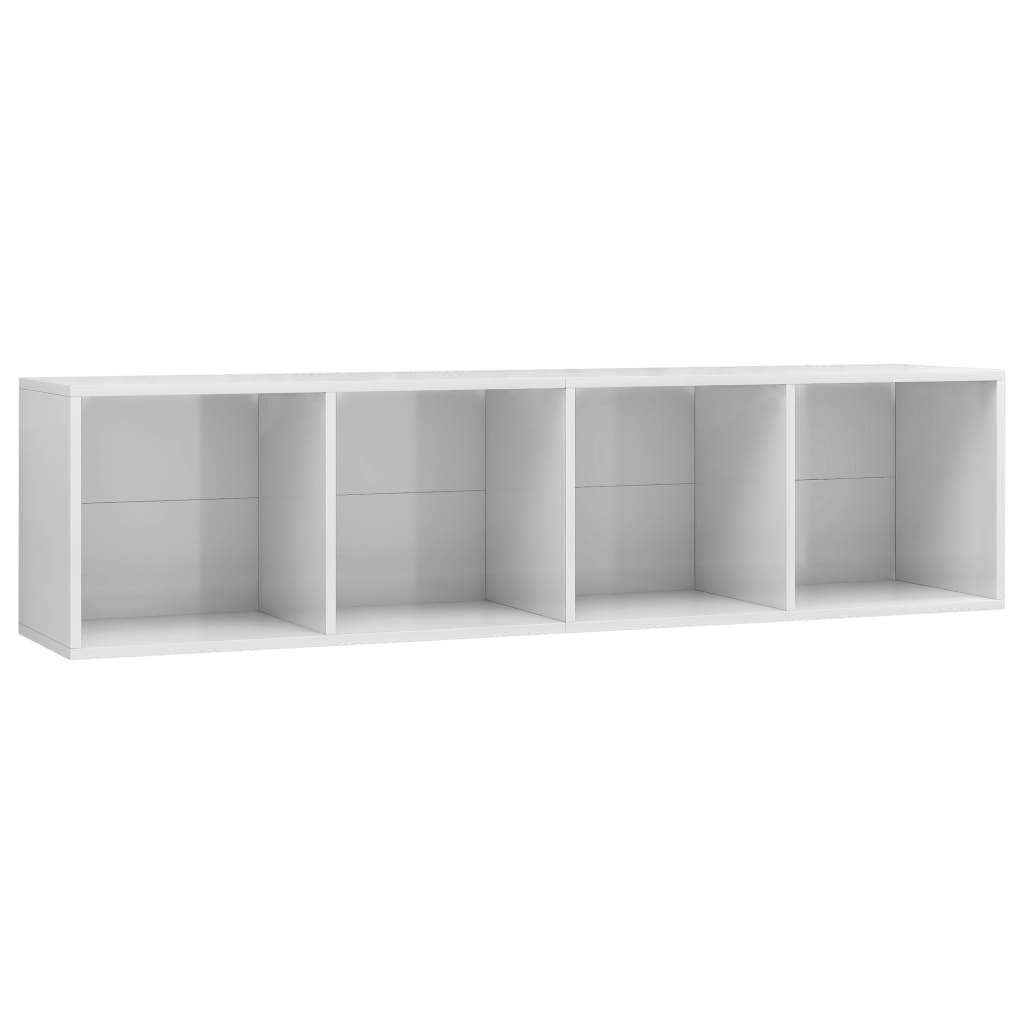 Boekenkast/tv-meubel 143x30x36 cm hoogglans wit - AllerleiShop