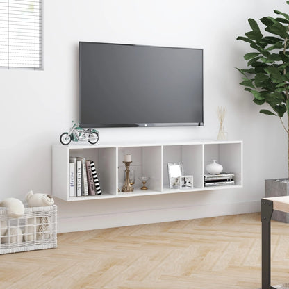 Boekenkast/tv-meubel 143x30x36 cm hoogglans wit - AllerleiShop