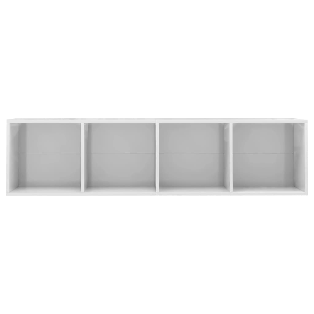 Boekenkast/tv-meubel 143x30x36 cm hoogglans wit - AllerleiShop