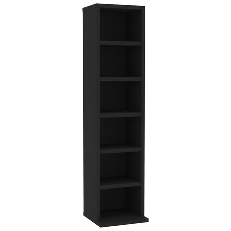 Cd-kast 21x20x88 cm bewerkt hout zwart - AllerleiShop