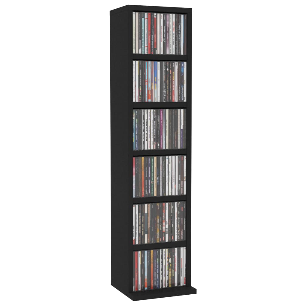 Cd-kast 21x20x88 cm bewerkt hout zwart - AllerleiShop