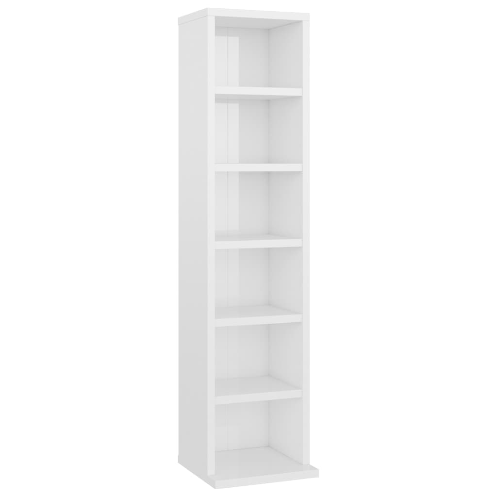 Cd-kast 21x20x88 cm bewerkt hout hoogglans wit - AllerleiShop