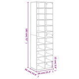 Schoenenkast 54x34x183 cm bewerkt hout zwart - AllerleiShop