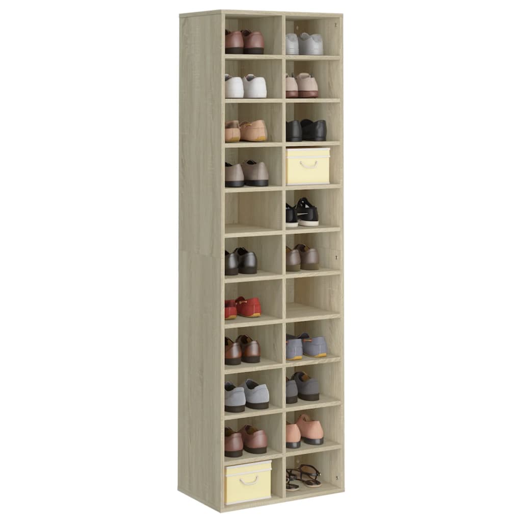 Schoenenkast 54x34x183 cm bewerkt hout sonoma eikenkleurig - AllerleiShop