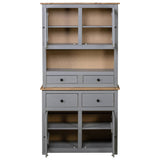 Hoge kast Panama Range 93x40,5x180 cm massief grenenhout grijs