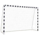 Voetbaldoel 300x200x90 cm metaal zwart en wit - AllerleiShop