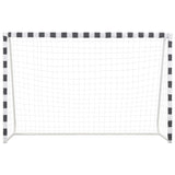 Voetbaldoel 300x200x90 cm metaal zwart en wit - AllerleiShop