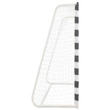 Voetbaldoel 300x200x90 cm metaal zwart en wit - AllerleiShop