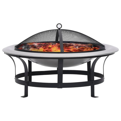 Tuinvuurplaats met grill 76 cm roestvrij staal - AllerleiShop