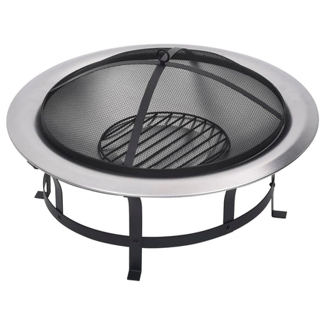 Tuinvuurplaats met grill 76 cm roestvrij staal - AllerleiShop