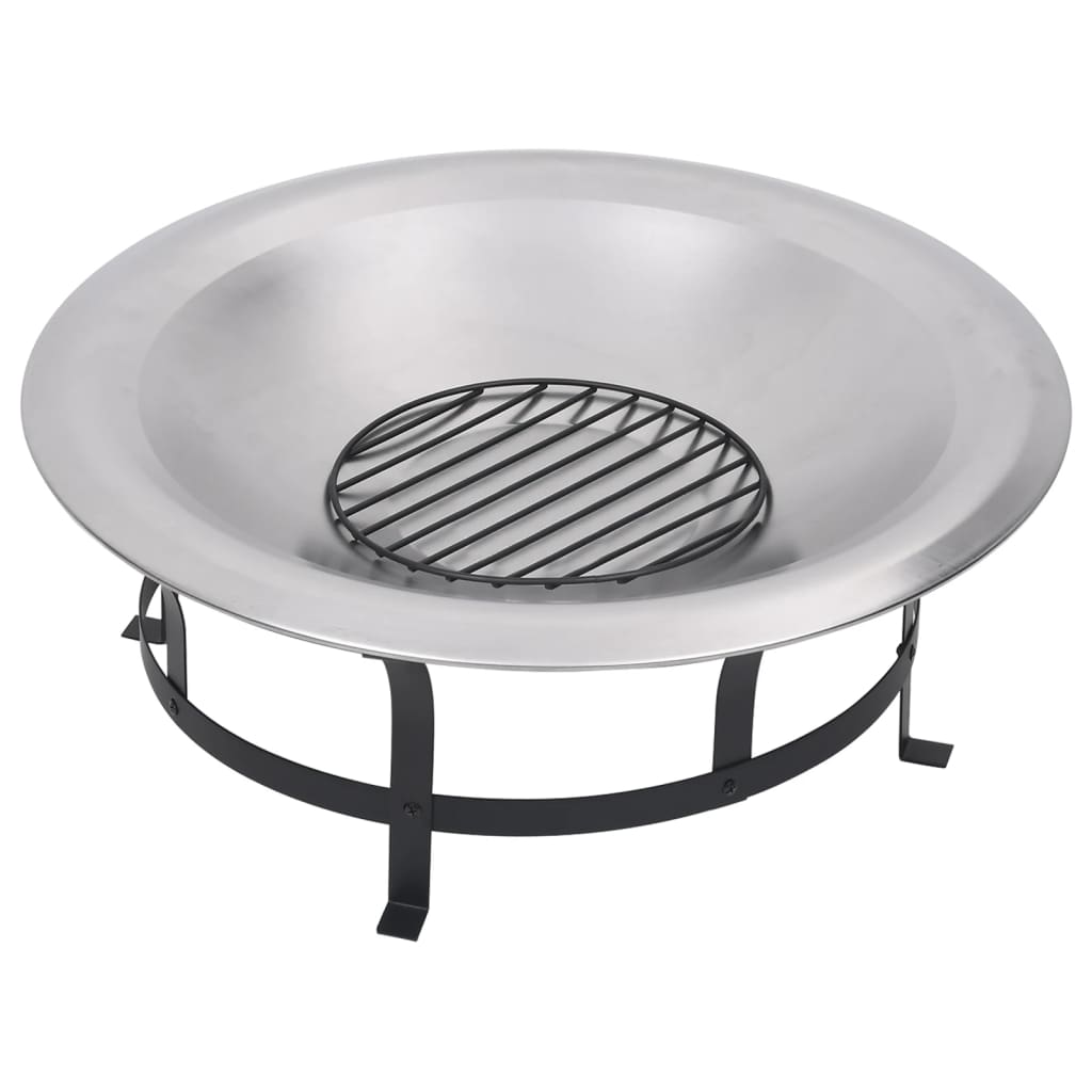 Tuinvuurplaats met grill 76 cm roestvrij staal - AllerleiShop