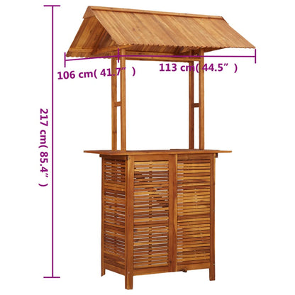 Bartafel met dak voor buiten 113x106x217 cm massief acaciahout - AllerleiShop